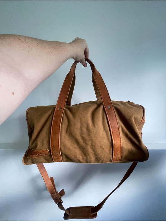Sandstorm Other - Sandstorm Canvas Duffel Bag in Tan with Leather Trim